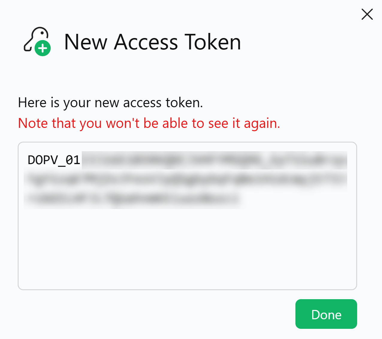 Access Tokens menu