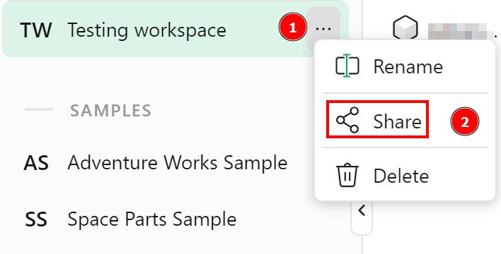 The workspace sharing feature in DAX Optimizer